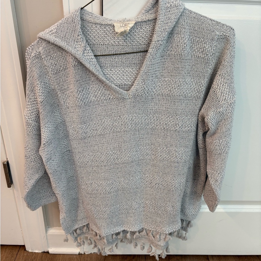 LOFT Light Gray Textured Sweater